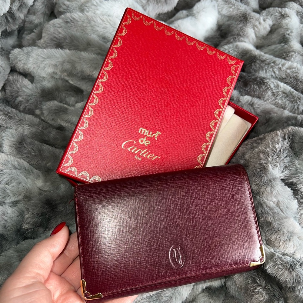 Cartier Deep Burgundy Leather Card Holder